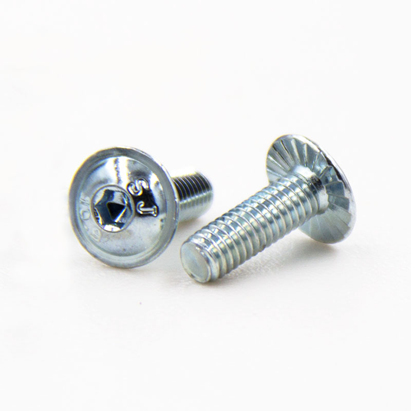 10.9級盤頭內六角帶墊螺絲白鋅ISO7380.2